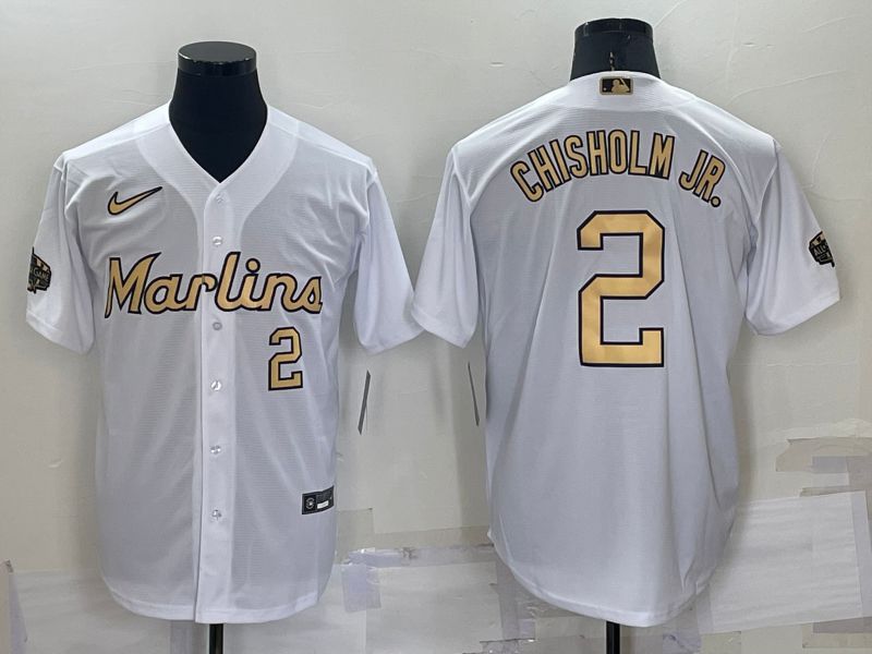 Men Miami Marlins #2 Chisholm jr White 2022 All Star Game Nike MLB Jersey